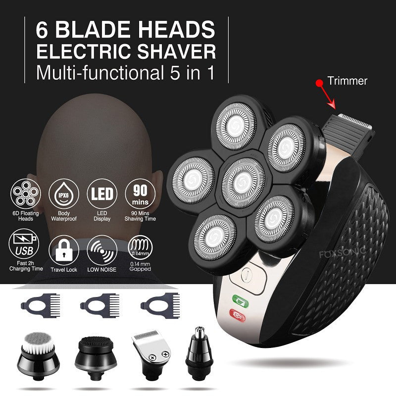 6 in 1 Multifunctional Rechargeable Electric Shaver