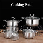 Set of 5 Large Stainless Steel Cookware Pieces
