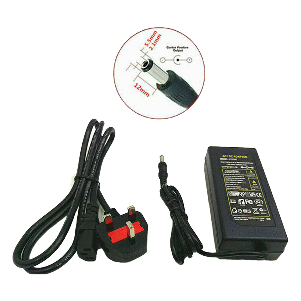 12V 5A 60W 3 Pin Plug 12v Power Supply Adapter Conventer ~2364