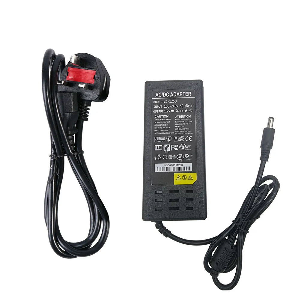 12V 5A 60W 3 Pin Plug 12v Power Supply Adapter Conventer ~2364