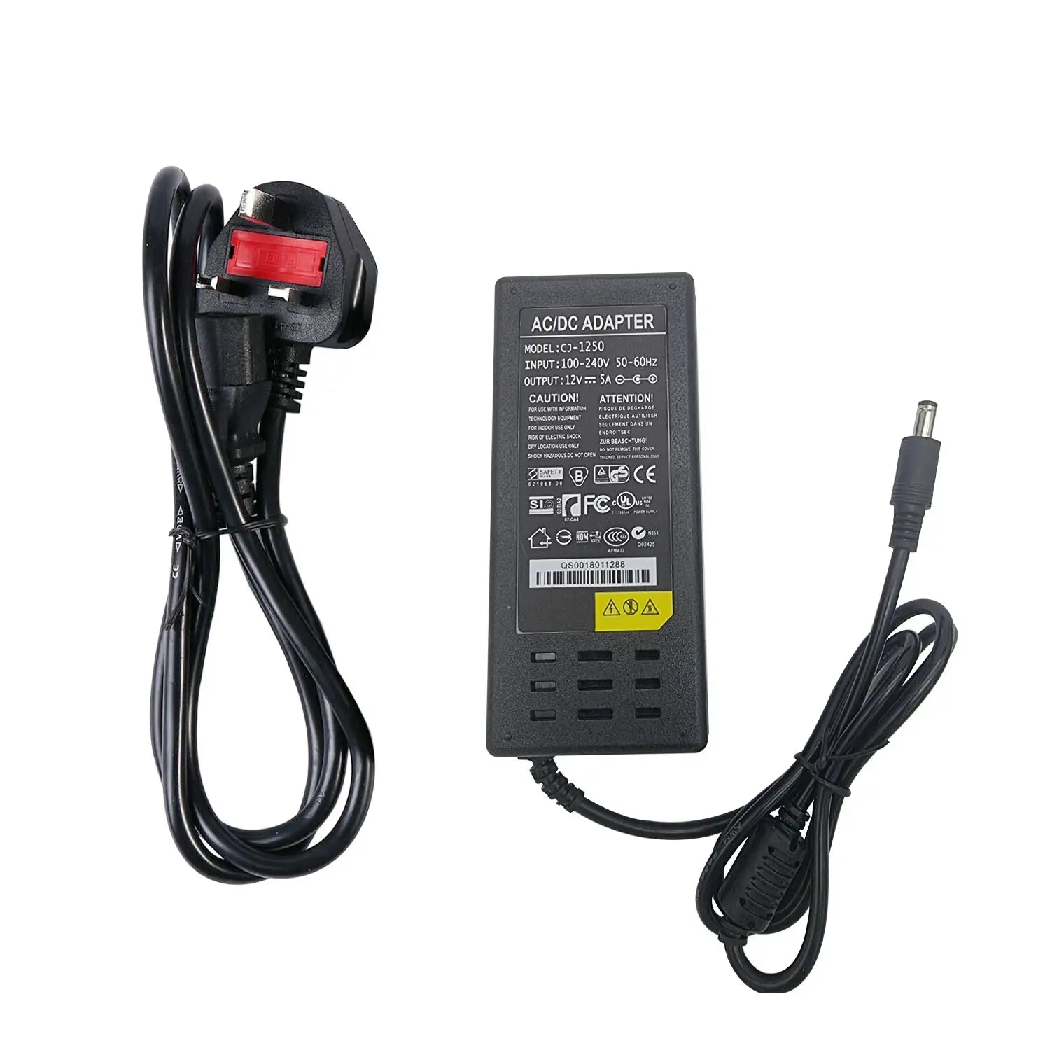 12V 5A 60W 3 Pin Plug 12v Power Supply Adapter Conventer ~2364