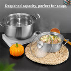 Set of 5 Large Stainless Steel Cookware Pieces