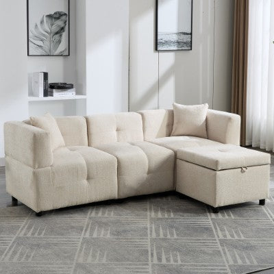 Modular sofa with ottoman included with storage space