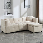 Modular sofa with ottoman included with storage space