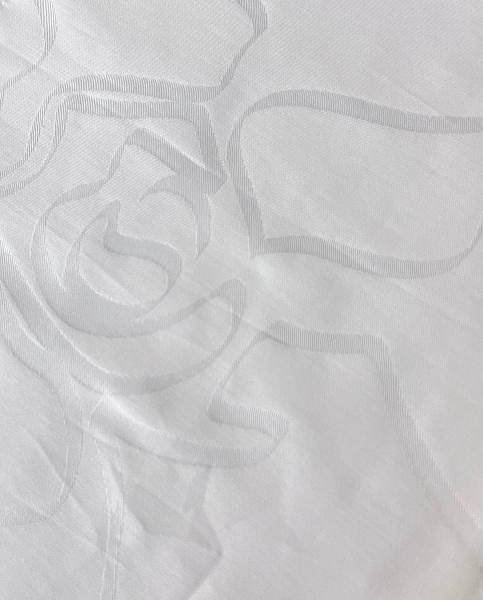 Cotton Flower White Jaquard Fabric