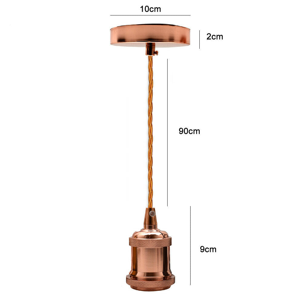 Pendant Light Fitting Ceiling Rose E27 Suspension Rose Gold~2383