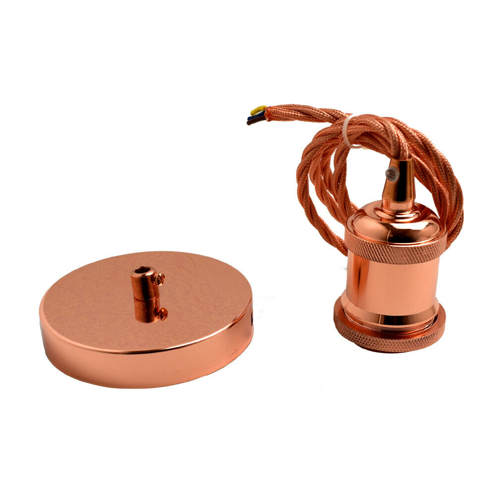 Pendant Light Fitting Ceiling Rose E27 Suspension Rose Gold~2383