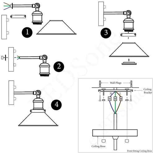 Vintage Shade Metal Retro Green Colour Wall Light for Style Home~2516
