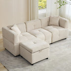 Modular sofa with ottoman included with storage space